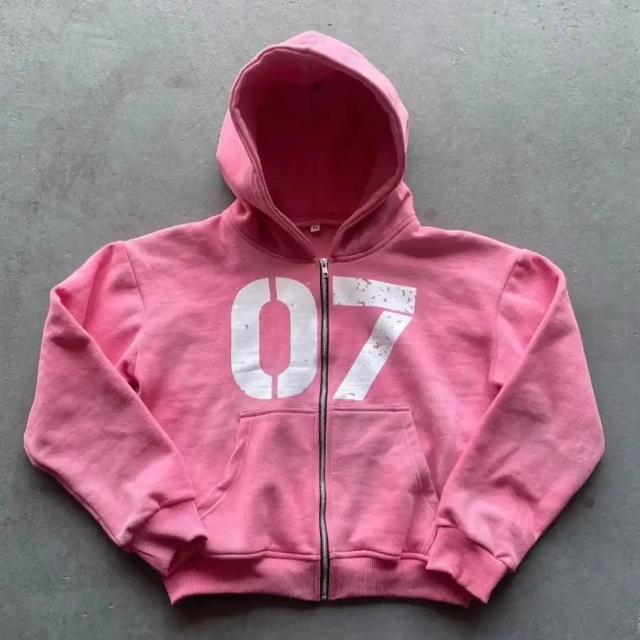 07 Hoodie - Pink / S