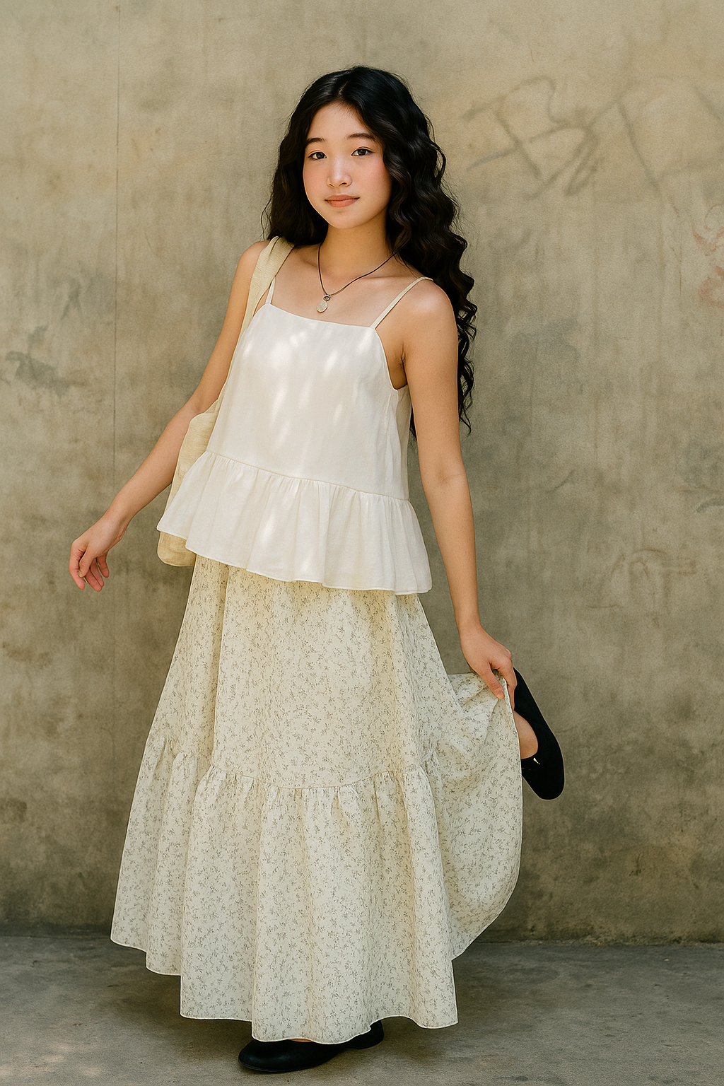 girl wearing cottagecore clothes