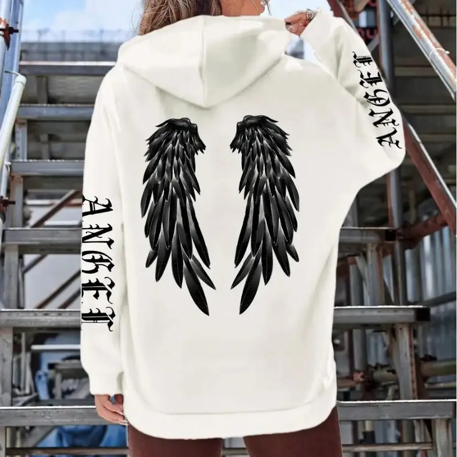 Angel Wings Hoodie - White / S