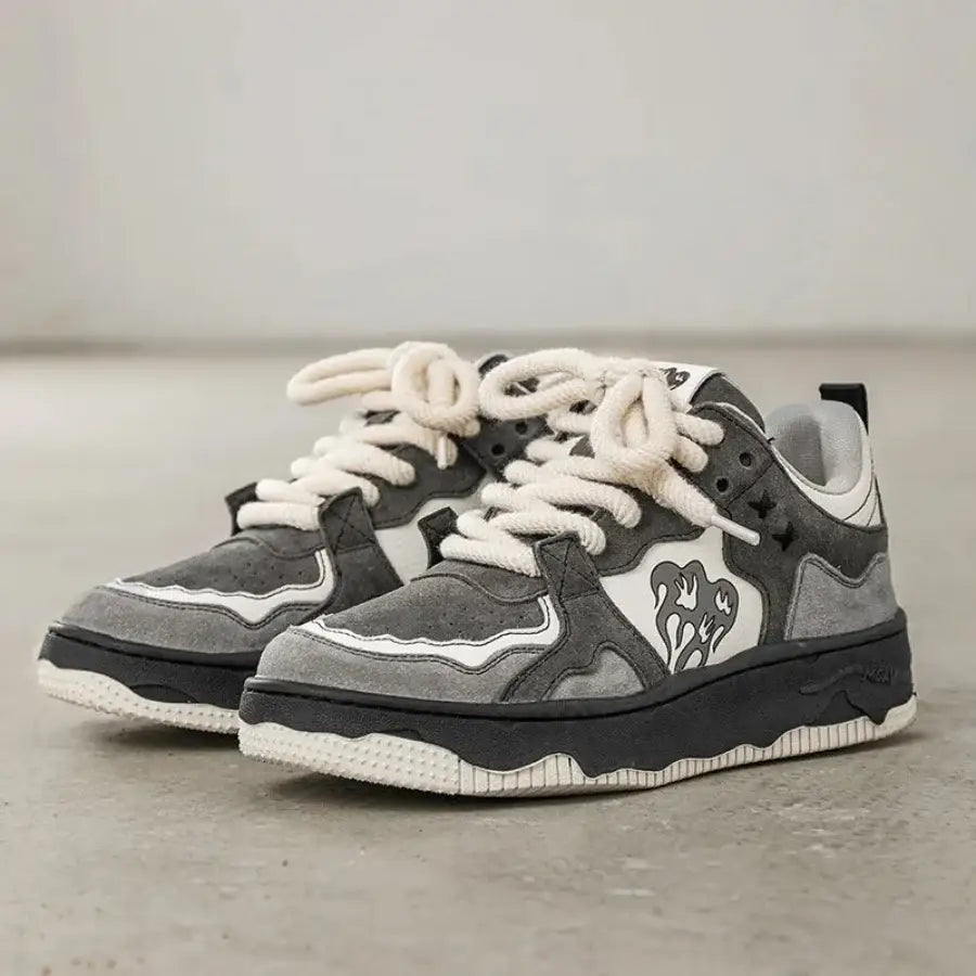 Black And White Flame Shoes