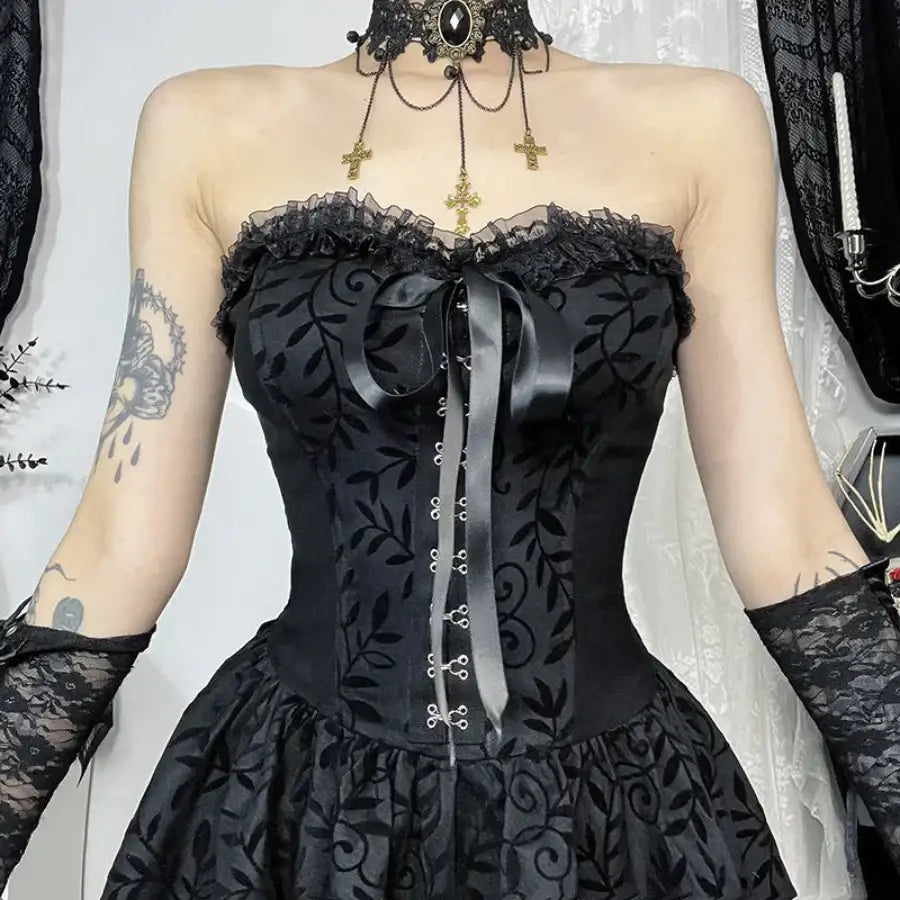 Black Gothic Corset Dress