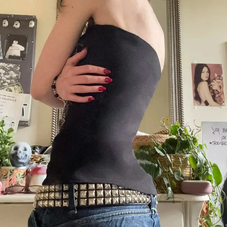 Black Strapless Shirt