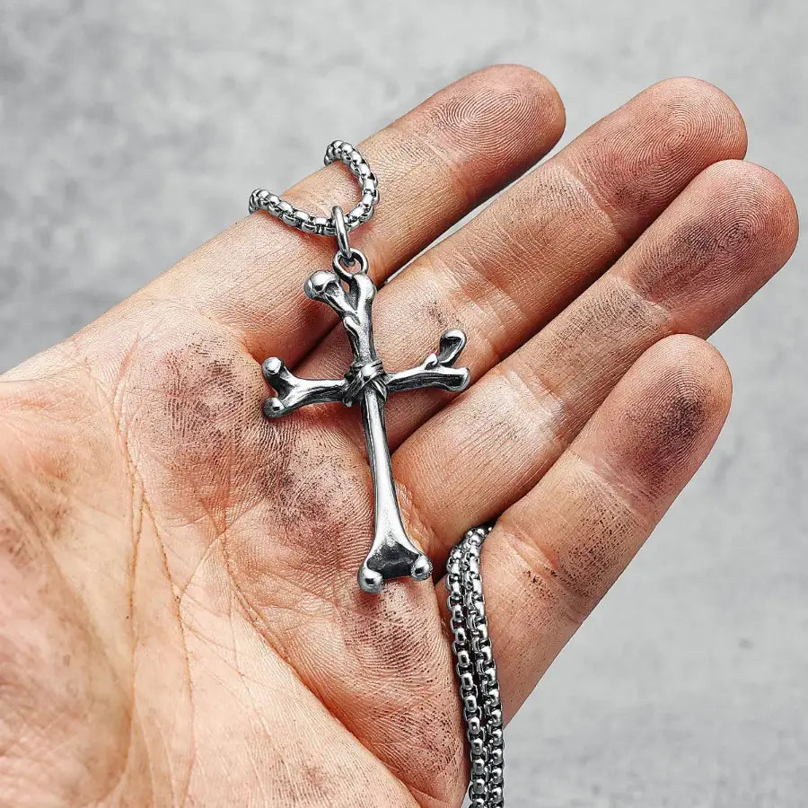 Bone Cross Necklace - 60cm