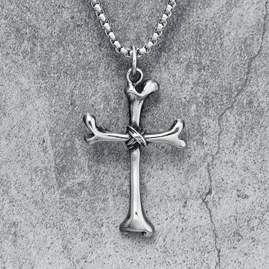 Bone Cross Necklace - 60cm