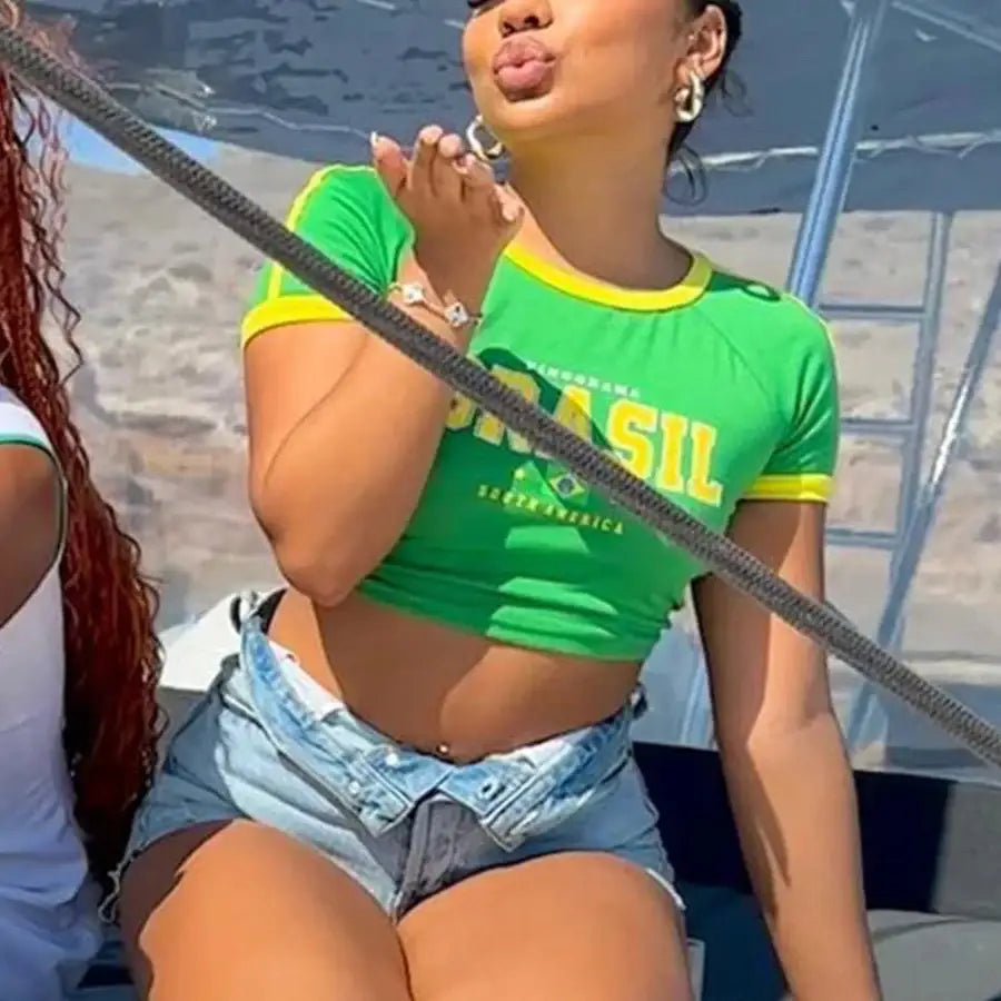 Brazil Shirt Crop Top