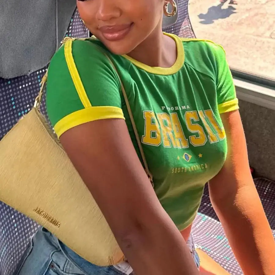 Brazil Shirt Crop Top