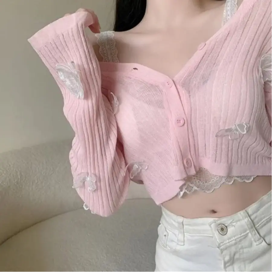 Butterfly Cardigan Pink / One Size
