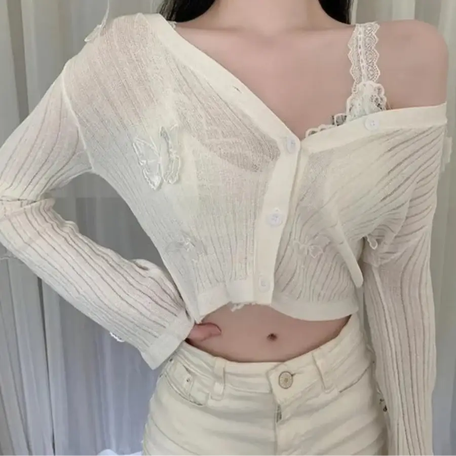 Butterfly Cardigan White / One Size