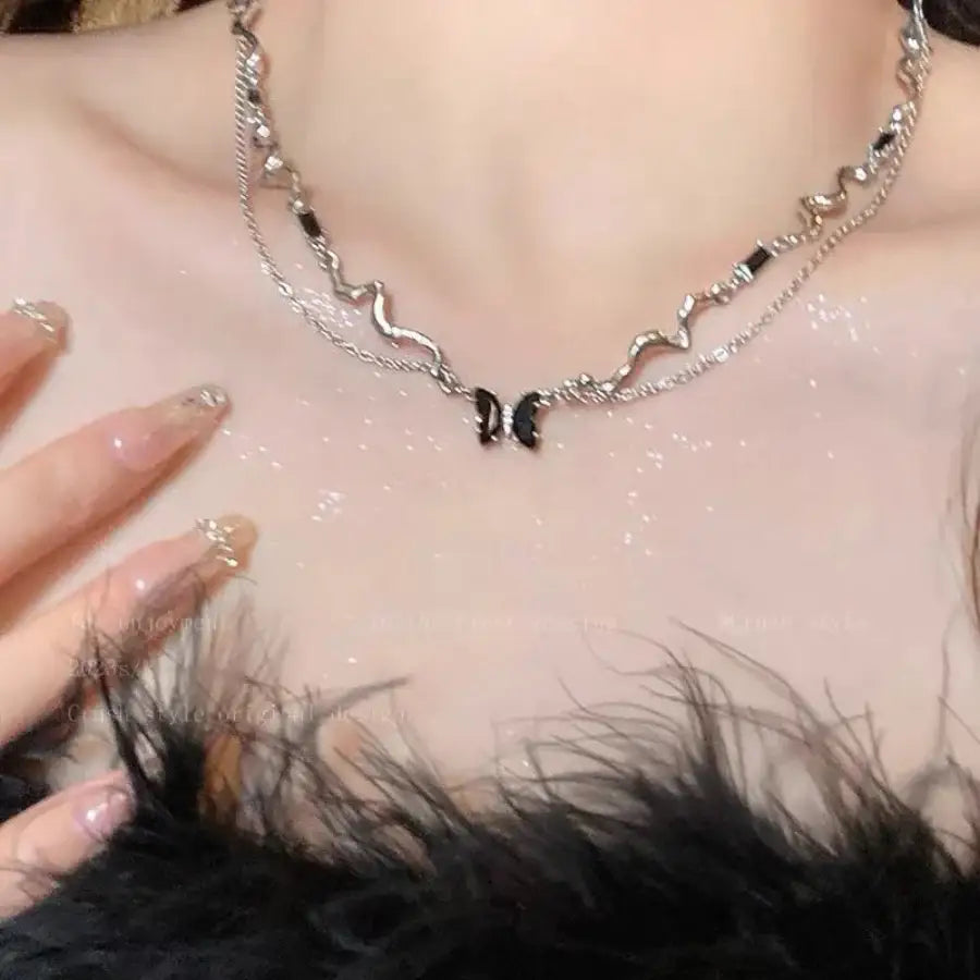 Butterfly Necklace - Black