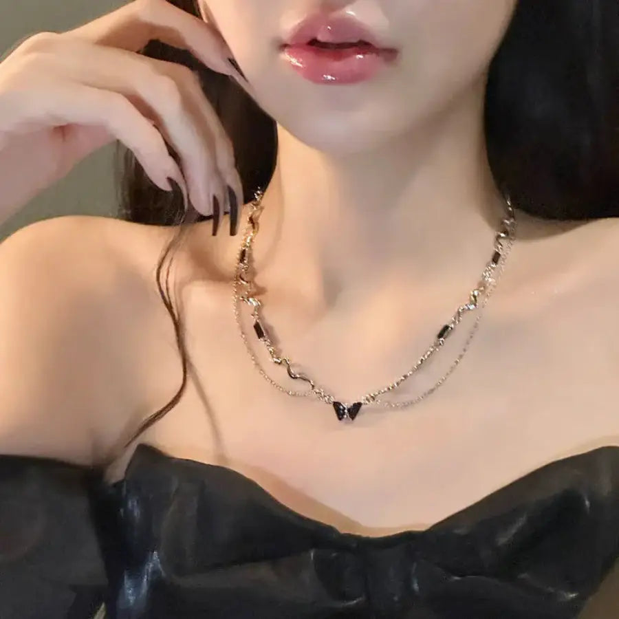 Butterfly Necklace - Black