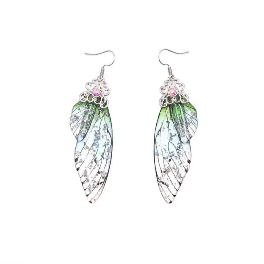 Butterfly Wing Earrings Green