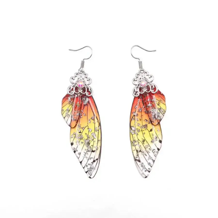 Butterfly Wing Earrings Orange