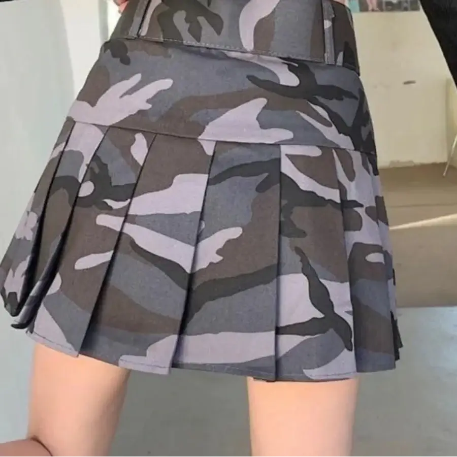 Camo Pleated Skirt