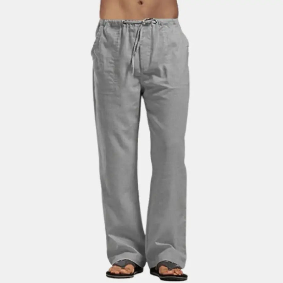 Casual Linen Pants - Grey / S