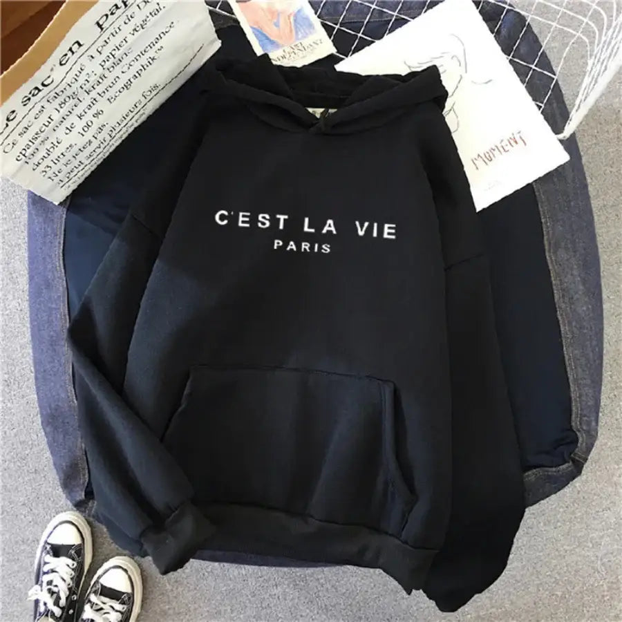 C’est La Vie Hoodie - Black / S