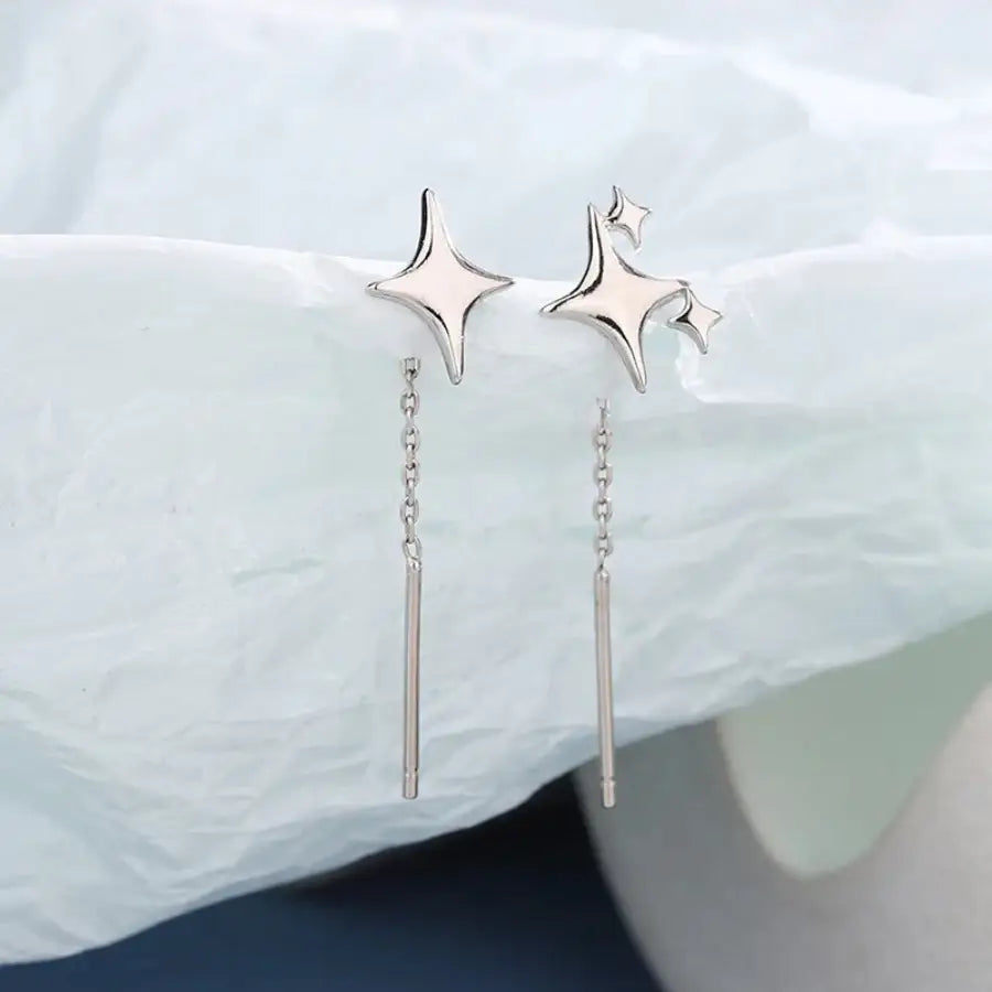 Chain Thread Earrings - Silver
