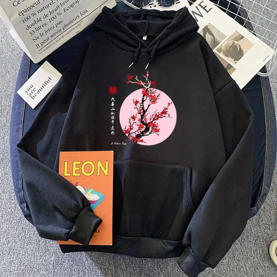 Cherry Blossom Hoodie - Black / XS