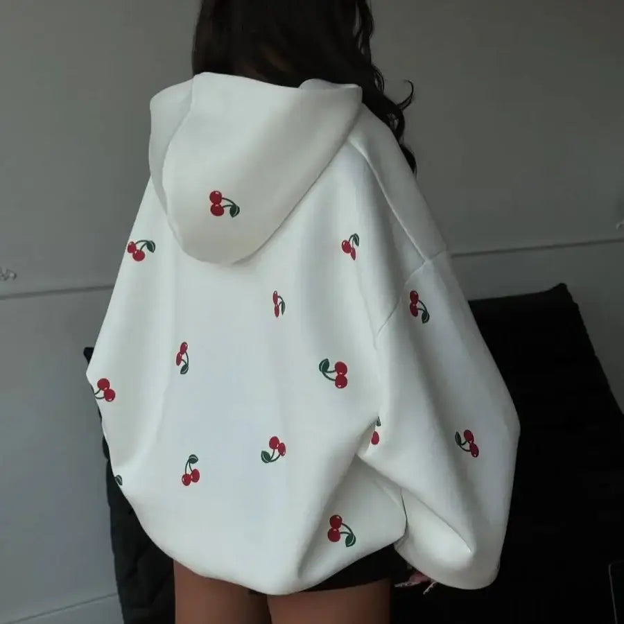Cherry Hoodie - White / M