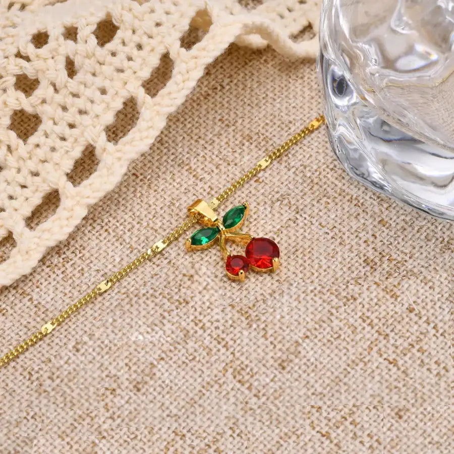 Cherry Necklace Red