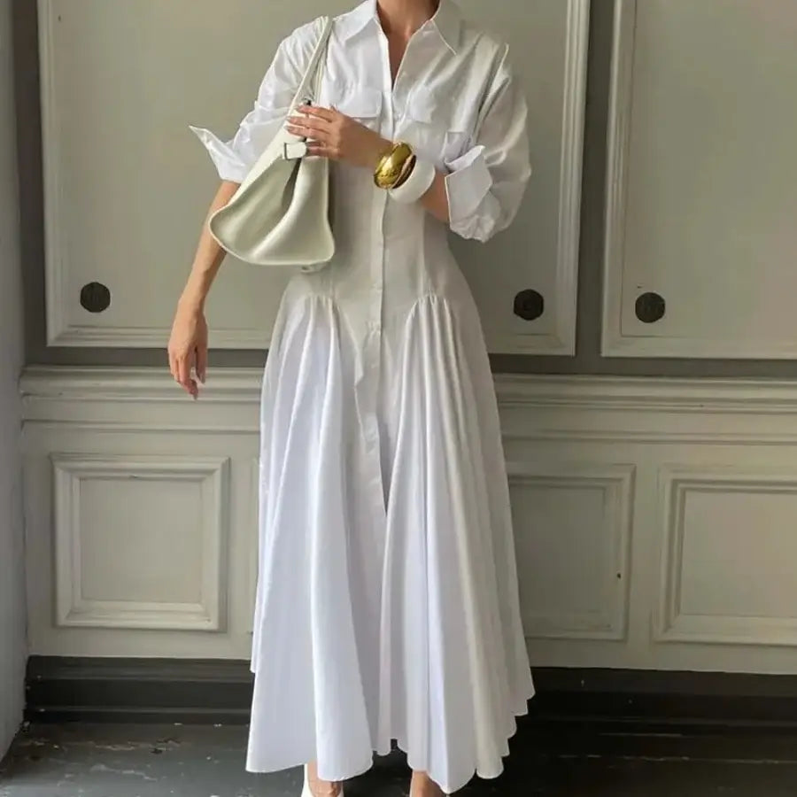 Collar T Shirt Dress - S