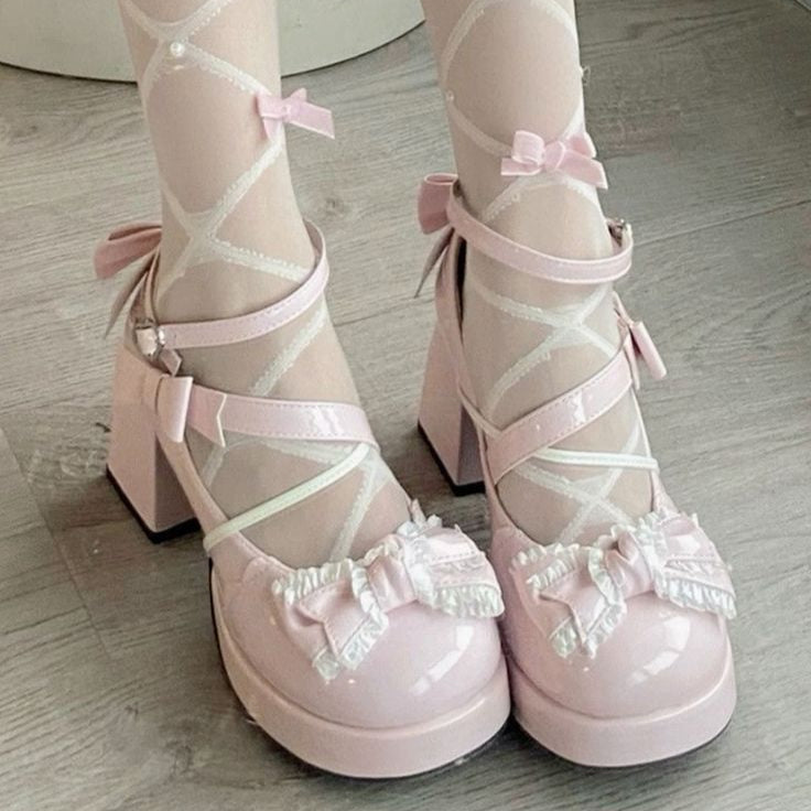 lace up coquette heels shoes