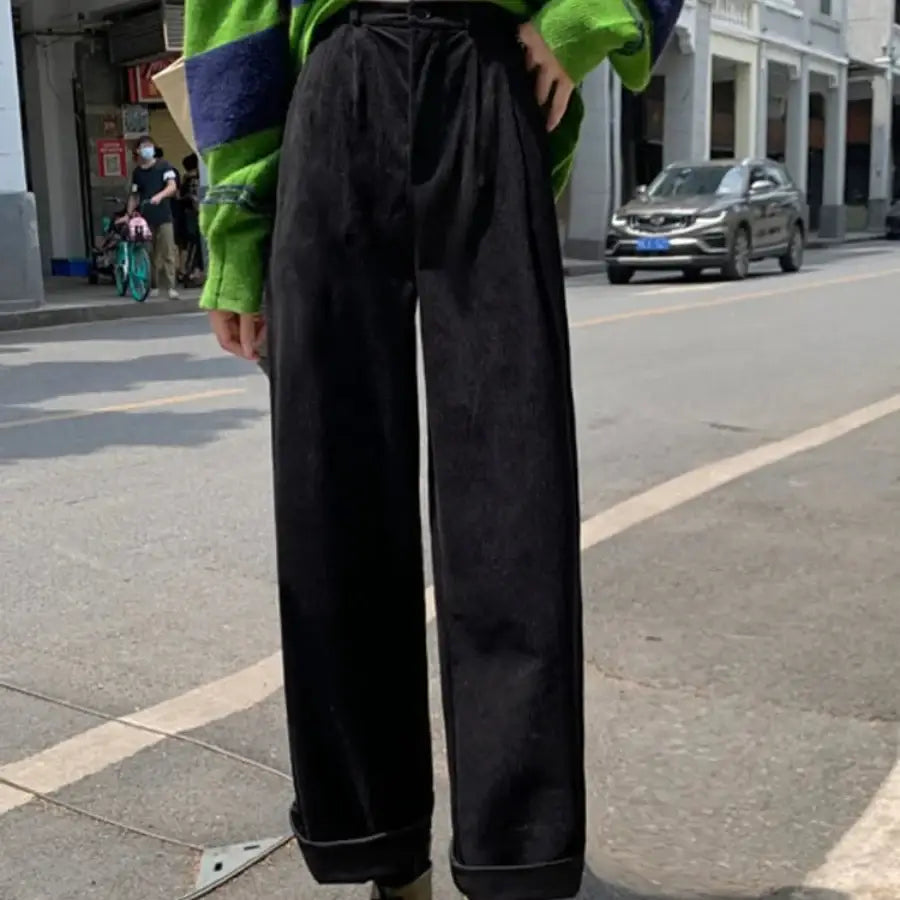 Corduroy Pants High Waisted