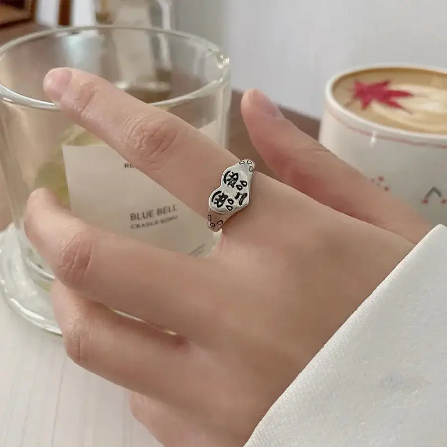 Crying Heart Ring - Silver