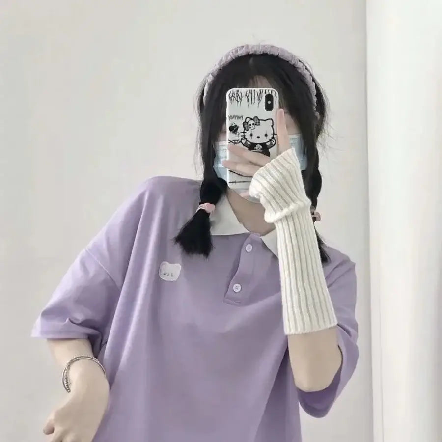 Cute Embroidery Bear Shirt