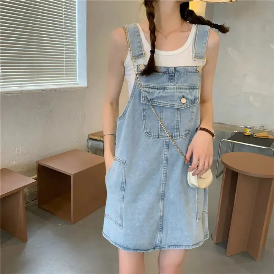 Denim Overalls Dress