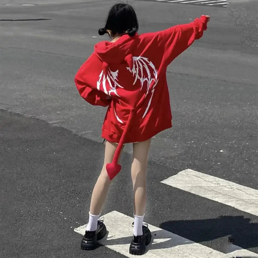 Devil Hoodie With Horns