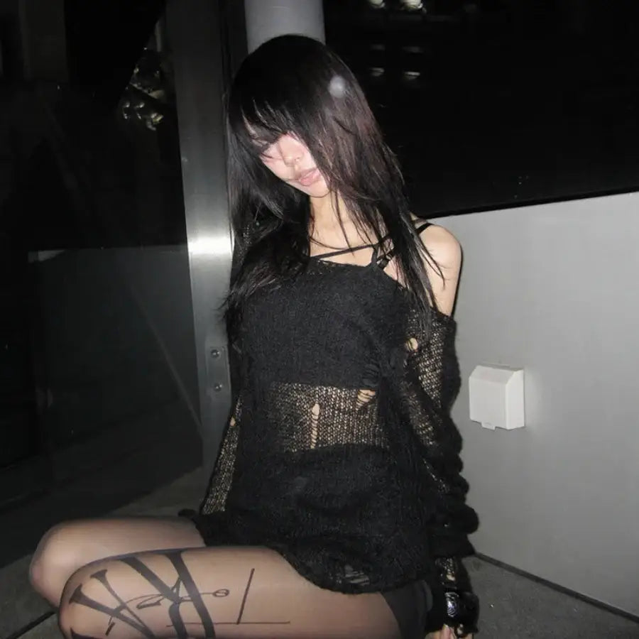 Distressed Knit Sweater