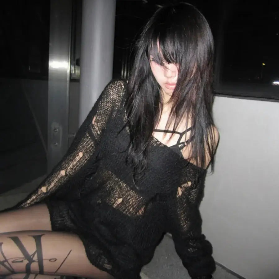 Distressed Knit Sweater