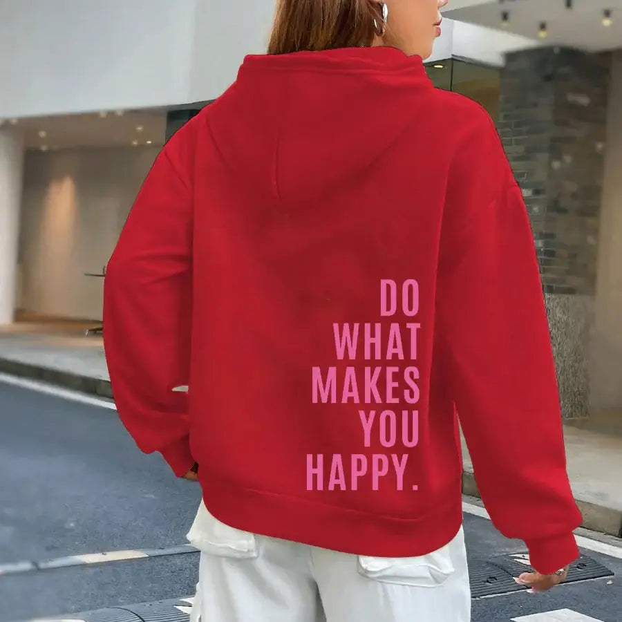 Do What Makes You Happy Hoodie - Red / S