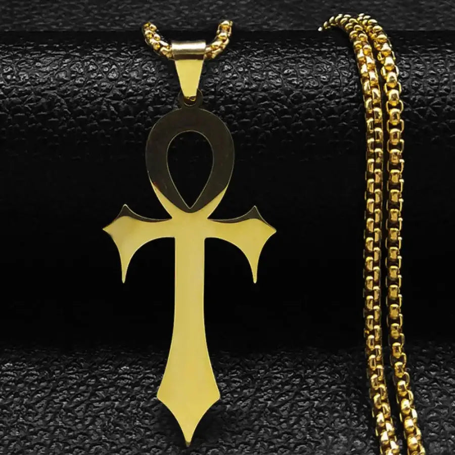 Egyptian Cross Necklace - Gold