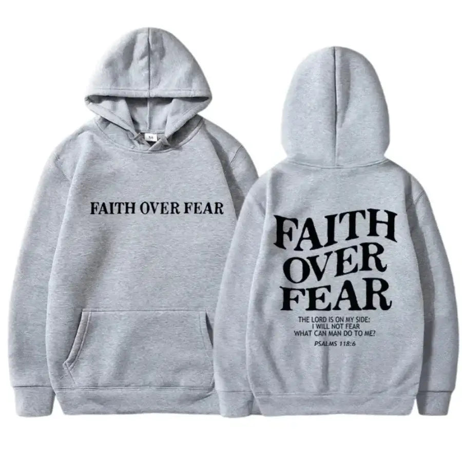 Faith Over Fear Hoodie - Grey / S
