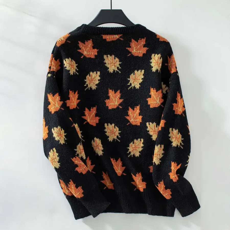 Fall Leaf Sweater - Black / S