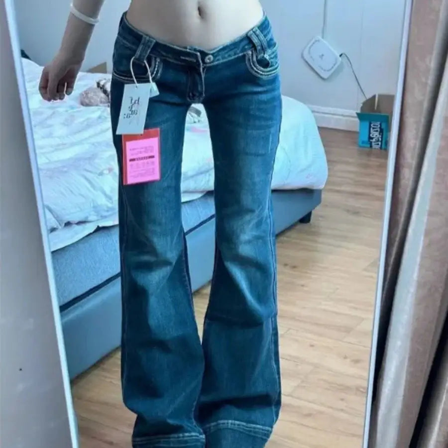 Flared Low Waist Jeans - S