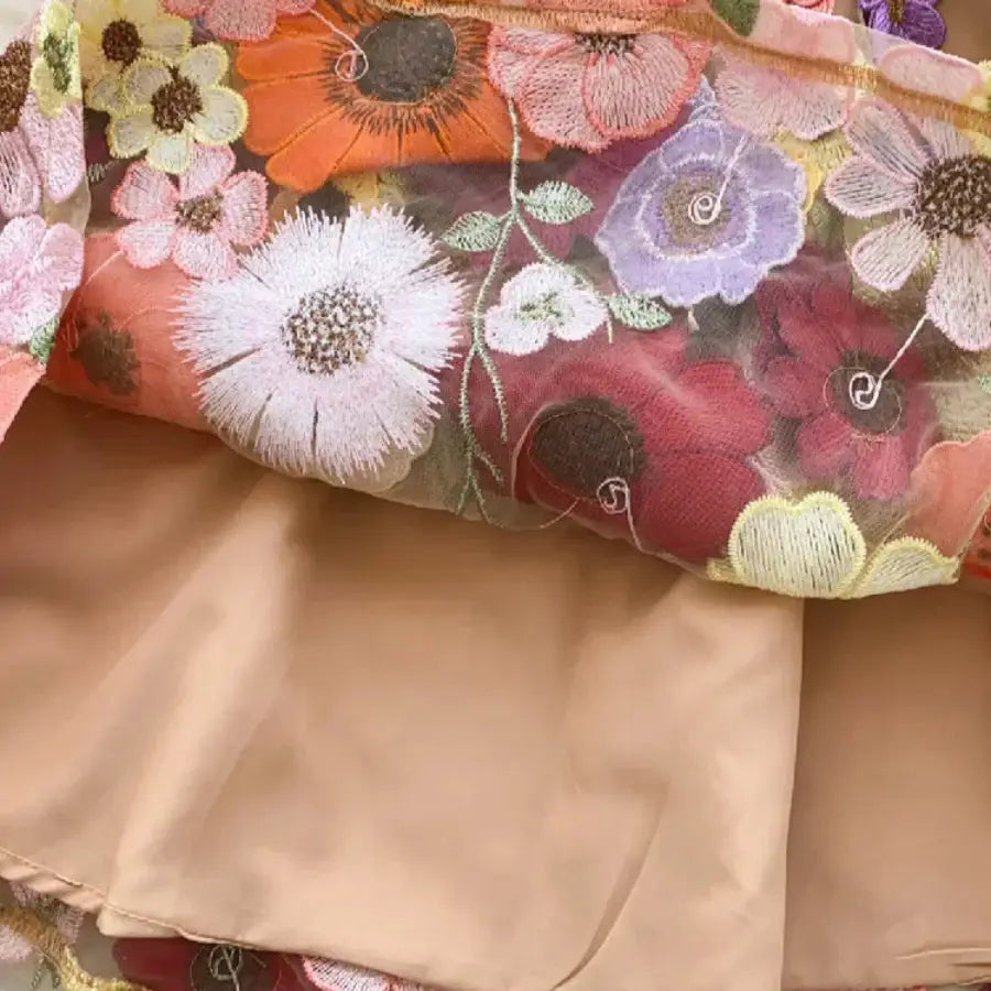 Floral Embroidery Dress