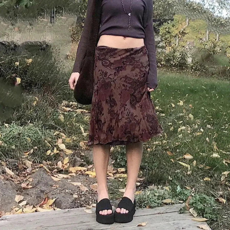 Flower Mesh Skirt - S