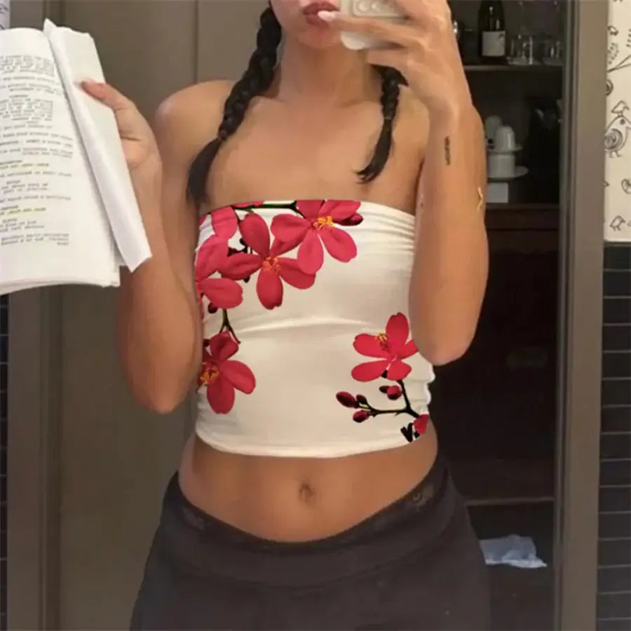 Flower Strapless Top - Design 2 / S