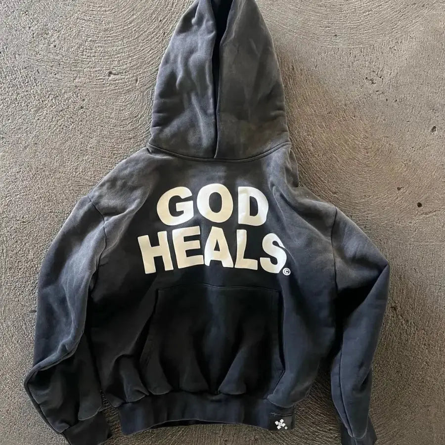 God Heals Hoodie - Black / S