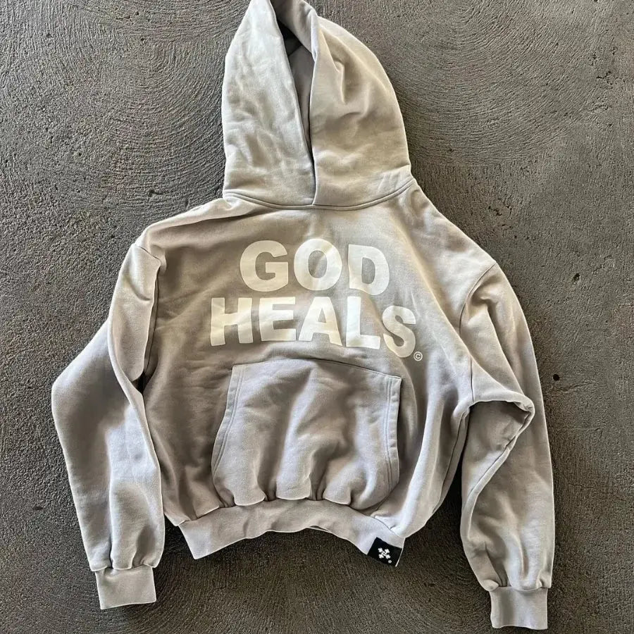 God Heals Hoodie - Grey / S