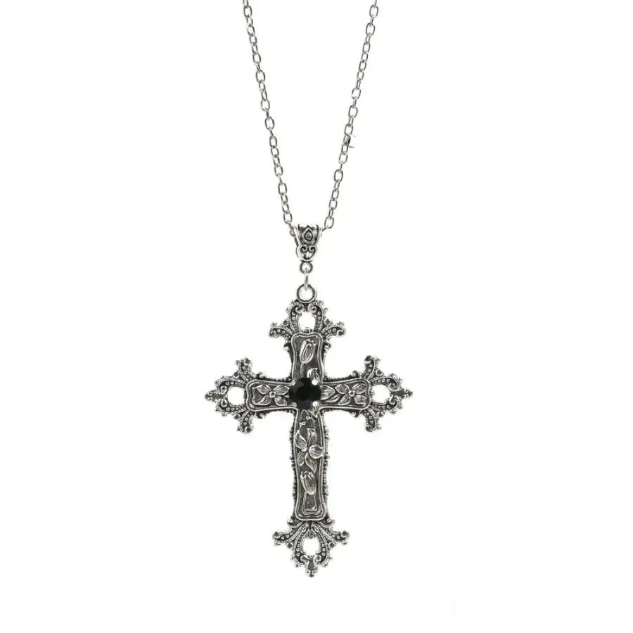 Gothic Cross Necklace - Black