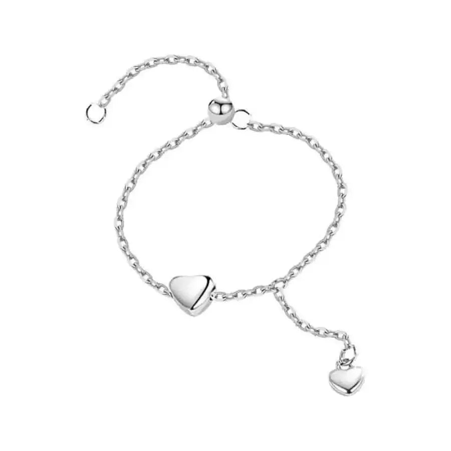 Heart Chain Ring Silver