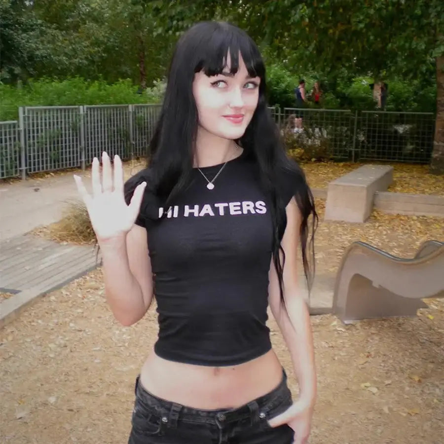 Hi Haters T Shirt - Black / S