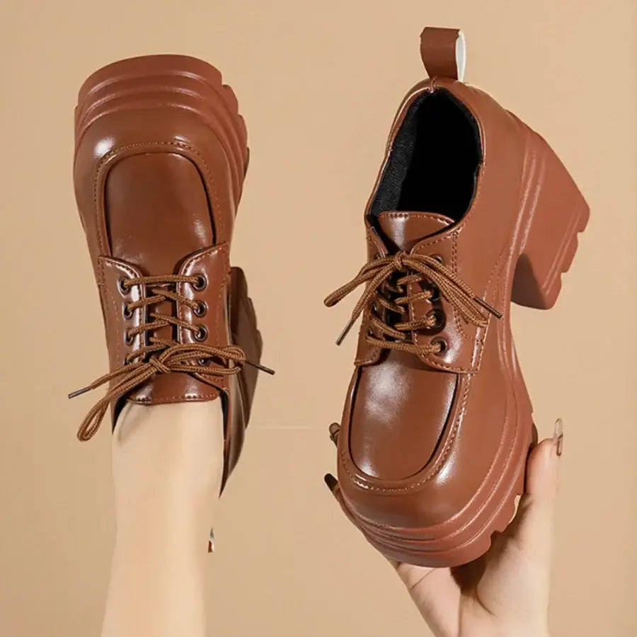 High Heeled Platform Loafers