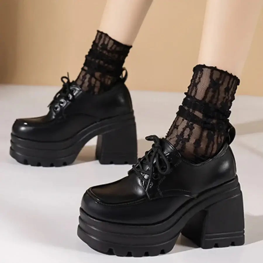 High Heeled Platform Loafers