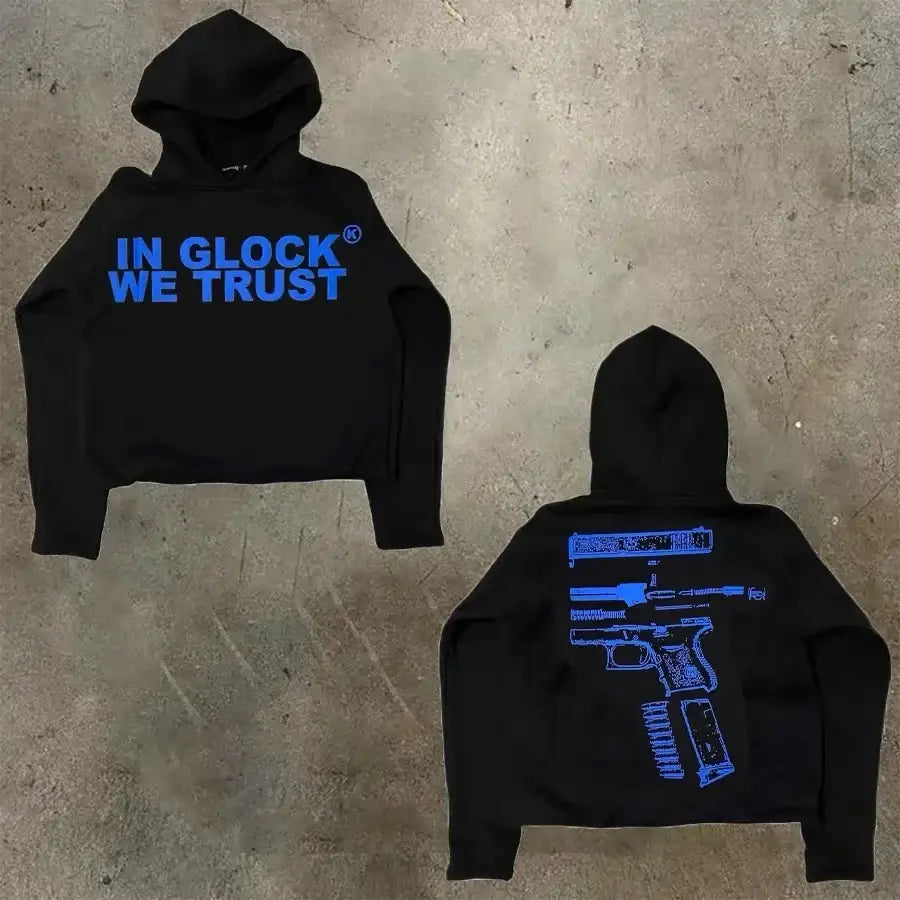 In Glock We Trust Hoodie - Blue / S