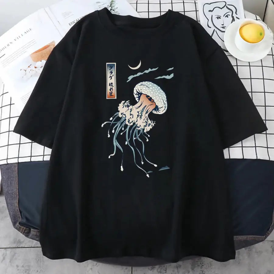 Jellyfish Kanji Shirt - Black / S