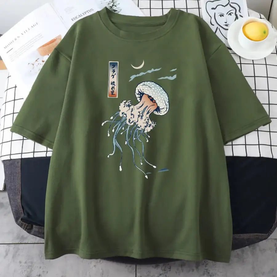 Jellyfish Kanji Shirt - Green / S